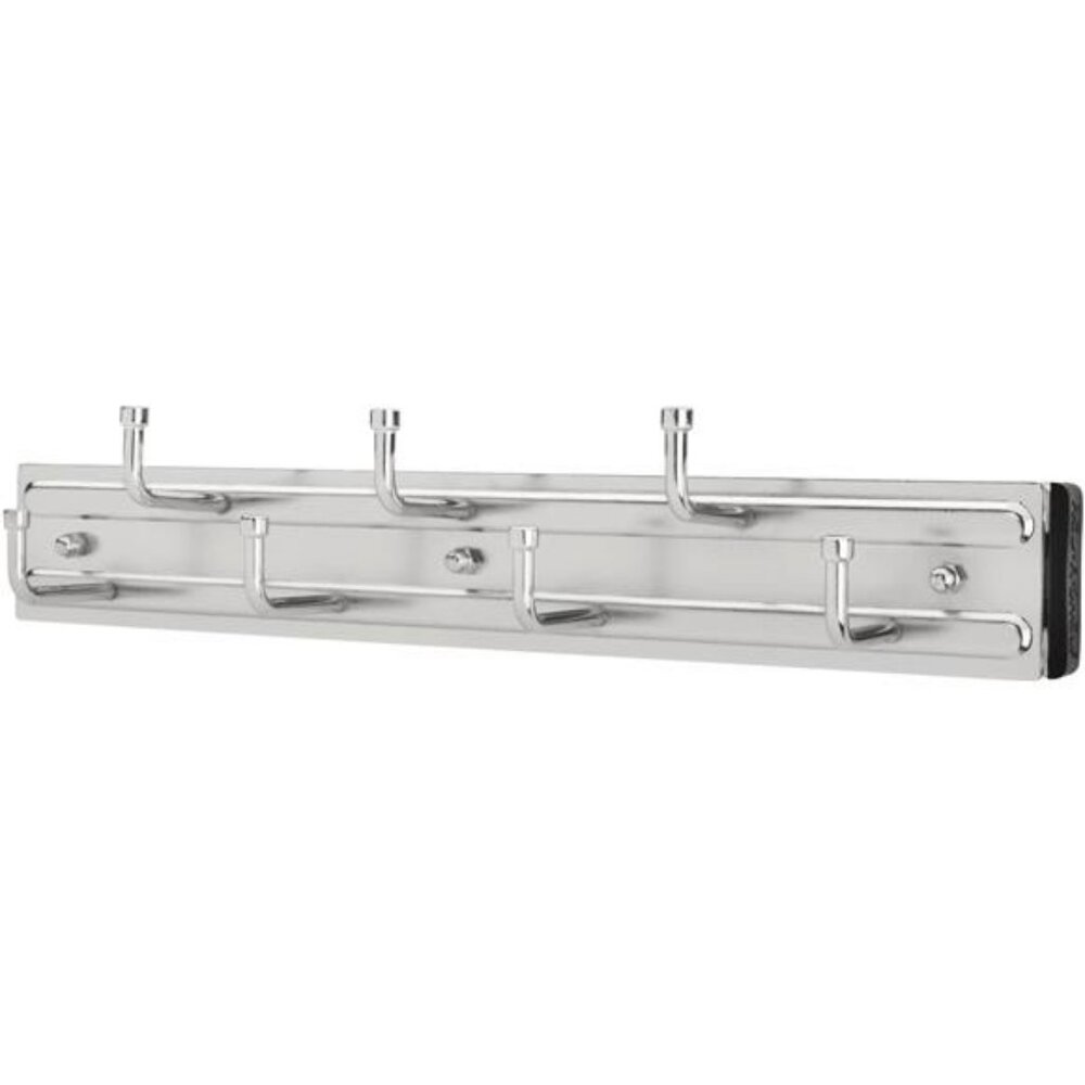 Pull Out Closet Rack Organizer 12 Inch Belt Tie Scarf Hanger with 7 Chrome Hooks